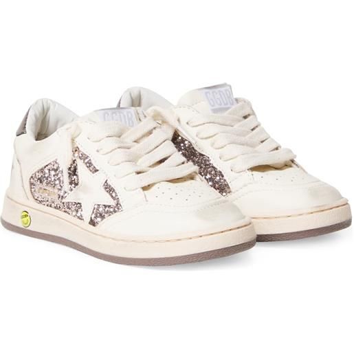 Golden Goose Kids sneakers ball star in pelle glitterata