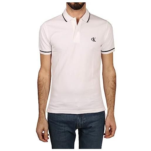 Calvin Klein Jeans calvin klein tipping slim polo j30j315603, polo a maniche corte, uomo, bianco (bright white), m