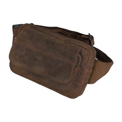 STILORD "boston" marsupio grande in pelle vera da uomo donna borsello a tracolla monospalla vintage elegante in cuoio colore: colorado - marrone