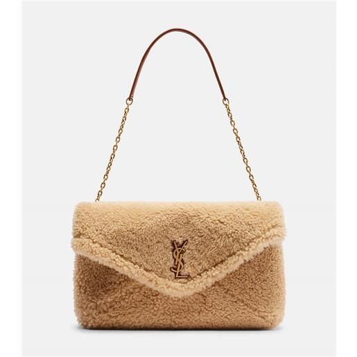 Saint Laurent borsa a spalla cassandre envelope in shearling