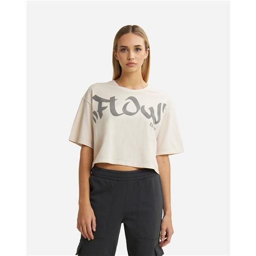 Freddy crop big logo w - t-shirt - donna - bianco