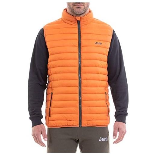 Jeep piumino riepigabile in sacca, smanicato uomo, apr. Orange/fores nig, s