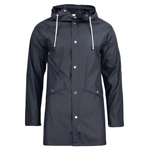 Profilomoda taglie forti uomo antipioggia soprabito uomo giaccone oversize (xl, blu scuro)
