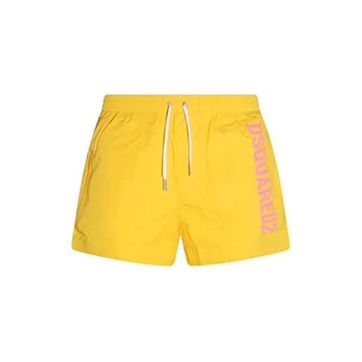 DSQUARED2 costume da bagno short da uomo marchio, modello d7b644820, realizzato in sintetico. Giallo