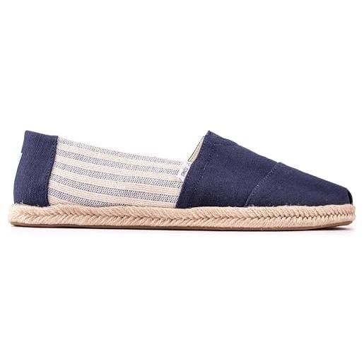 TOMS alpargata rope espadrillas in cotone al 100% da uomo, colore blu scuro - eur 44