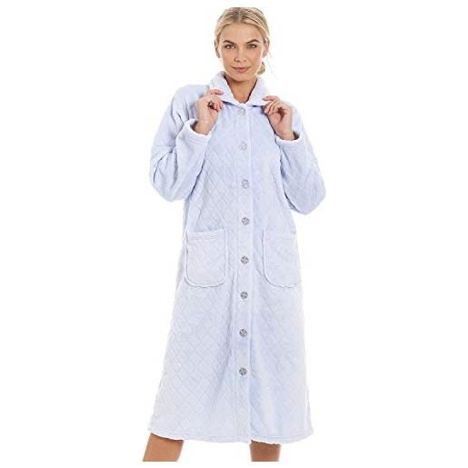 Camille vestaglia con bottoni per donna (44-46, blu diamante. )