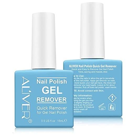 Xurui confezione da 2 solventi magici per la rimozione dello smalto, rimuove lo smalto gel in maniera rapida e semplice, rimozione professionale dello smalto gel soak off