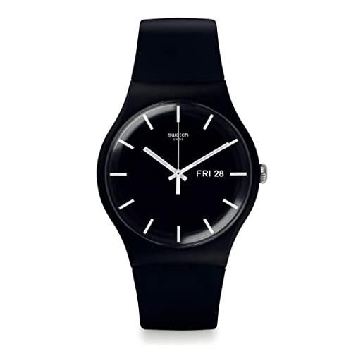 Swatch orologio mono black again, classico