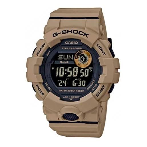 Casio orologio digitale quarzo uomo con cinturino in plastica gbd-800uc-5er, beige