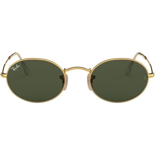 Ray-Ban occhiali da sole rb3547 001/31 oval oro/verde g-15 unisex