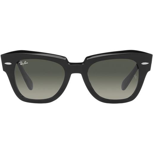 Ray-Ban occhiali da sole rb2186 901/71 state street nero/grigio sfumato unisex