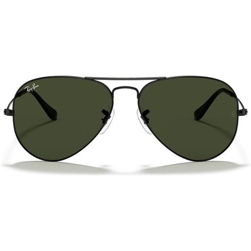 Ray-Ban occhiali da sole rb3025 l2823 aviator nero/verde g-15 unisex