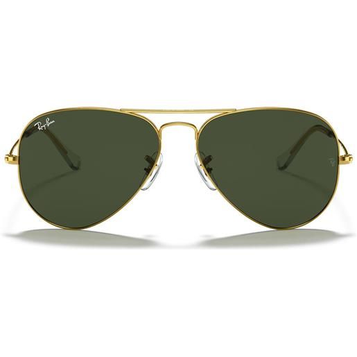 Ray-Ban occhiali da sole rb3025 w3234 aviator oro/verde g-15 unisex