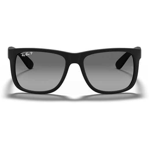 Ray-Ban occhiali da sole rb4165 622/t3 justin nero/grigio chiaro unisex polarizzati