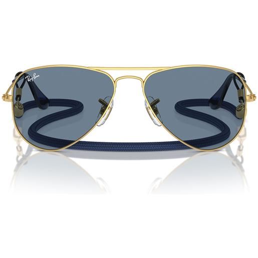 Ray-Ban occhiali da sole rj9506s 223/1u junior aviator oro/azzurro specchiato bambini