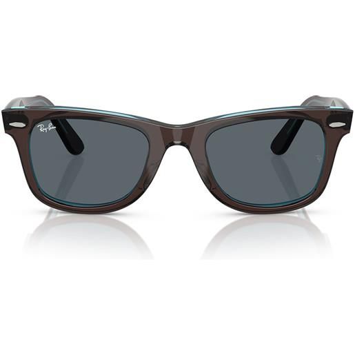 Ray-Ban occhiali da sole rb2140 1446r5 wayfarer marrone su blu trasparente/blu unisex