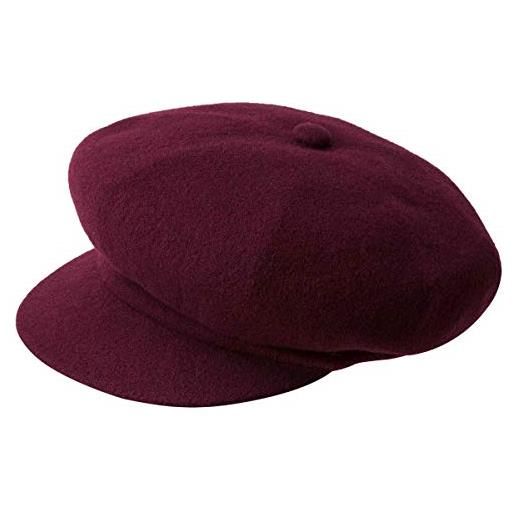 Kangol wool spitfire berretto newsboy cappellino in lana piatto m (56-57 cm) - rosso bordeaux
