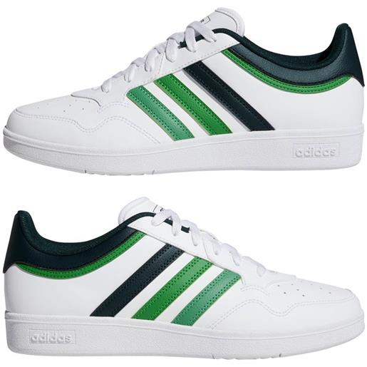 adidas scarpe sneakers uomo adidas hoops 4.0 low bianco verde sportswear lifestyle