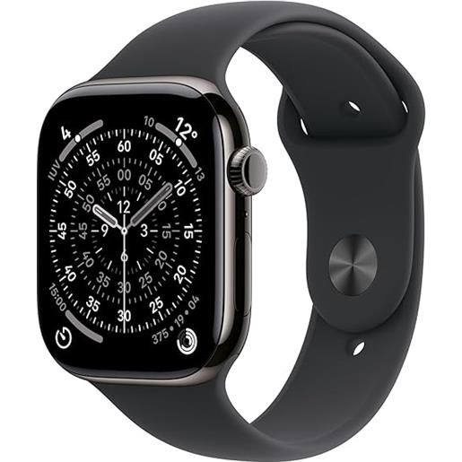 Apple watch series 11 (2025) gps 46mm jet black aluminium case with sport band m/l - black - europa