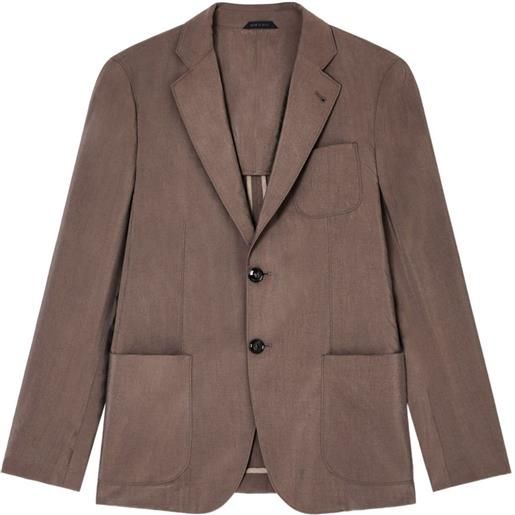 Giorgio Armani blazer monopetto con tasca - marrone