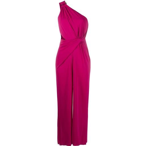 Lauren Ralph Lauren tuta intera monospalla con dettaglio cut-out - rosa