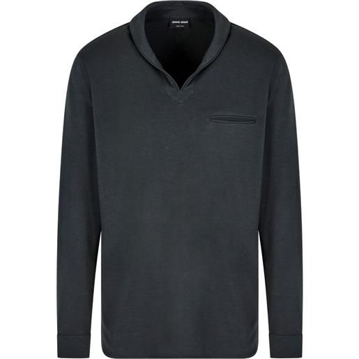 Giorgio Armani felpa con scollo a scialle - grigio