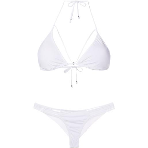 Amir Slama set bikini con allacciatura al collo - bianco