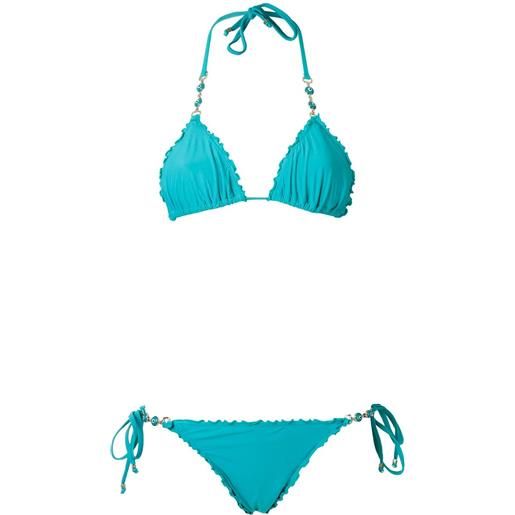 Amir Slama triangle bikini set - blu