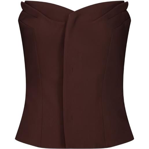 Ottolinger top con arricciatura - marrone