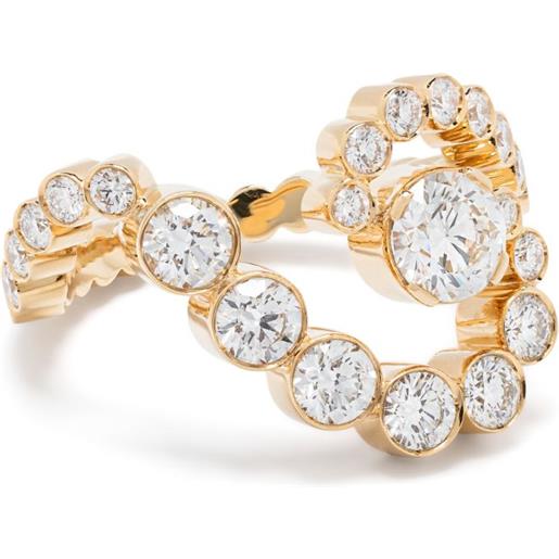 Sophie Bille Brahe anello a fascia gaia in oro giallo 18kt riciclato con diamanti