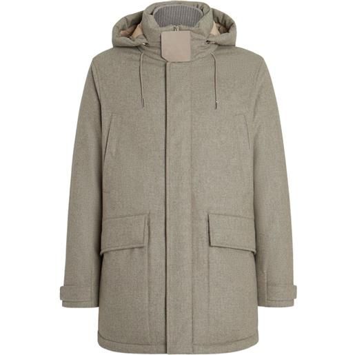 Zegna parka con cappuccio - grigio
