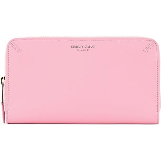 Giorgio Armani portafoglio con zip e logo - rosa