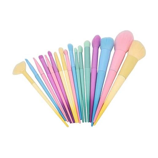 NOENNULL set di pennelli per trucco 17 pezzi pennelli per trucco colori caramelle kit di pennelli cosmetici con tubo in alluminio morbido e spesso per appuntamenti, feste all'aperto