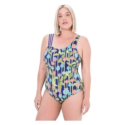 Ulla Popken badeanzug, disteln, softcups, dreier-träger, recycelt costume intero, verde mela, 52 donna