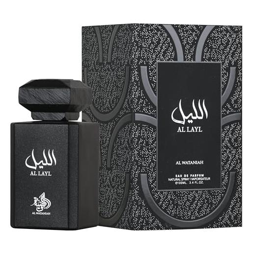 Al Wataniah al layl - profumo di lusso unisex eau de parfum 100 ml, fragranza notturna e sofisticata, aroma duraturo per uomini e donne, ideale per occasioni speciali
