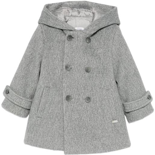 Le Bebé Enfant cappotto con bottoni e cappuccio - grigio