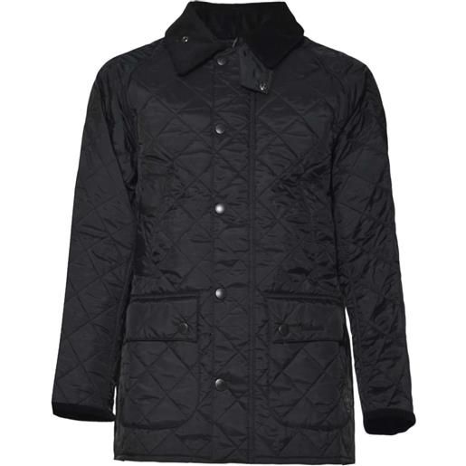 Barbour cappotto con colletto a coste - nero