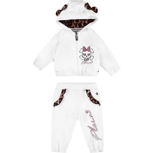 Philipp Plein Junior tuta sportiva con decorazione - bianco