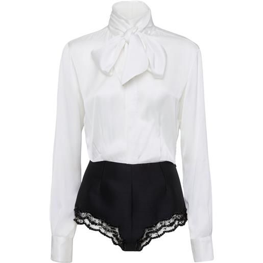 DSQUARED2 tuta corta bicolore - bianco