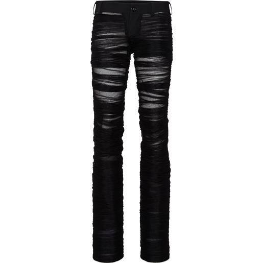 DSQUARED2 pantaloni semi trasparenti - nero