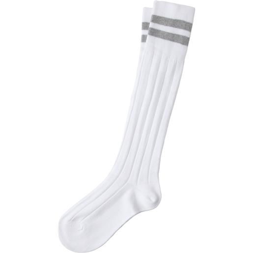 Brunello Cucinelli calzini a righe - bianco