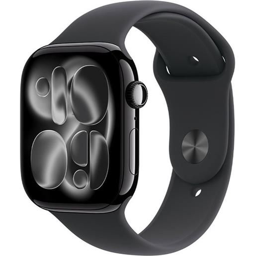 Apple watch series 11 gps + cellular 42mm jet black aluminium case with black sport band - s/m