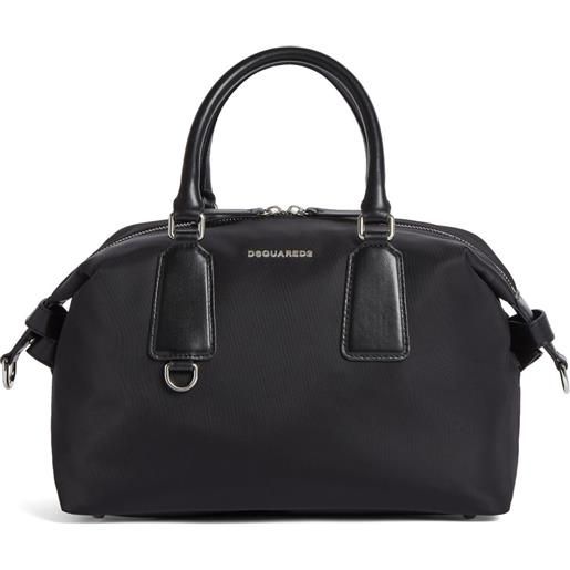DSQUARED2 borsa tote con placca logo - nero