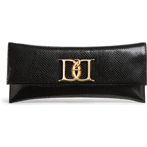 DSQUARED2 clutch in pelle con placca logo - nero