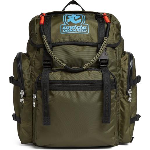 DSQUARED2 zaino con stampa logo x invicta - verde