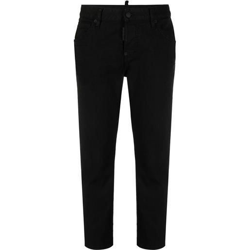 DSQUARED2 jeans crop a vita bassa - nero