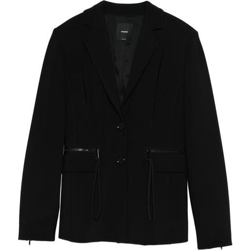 PINKO blazer faustina con zip - nero