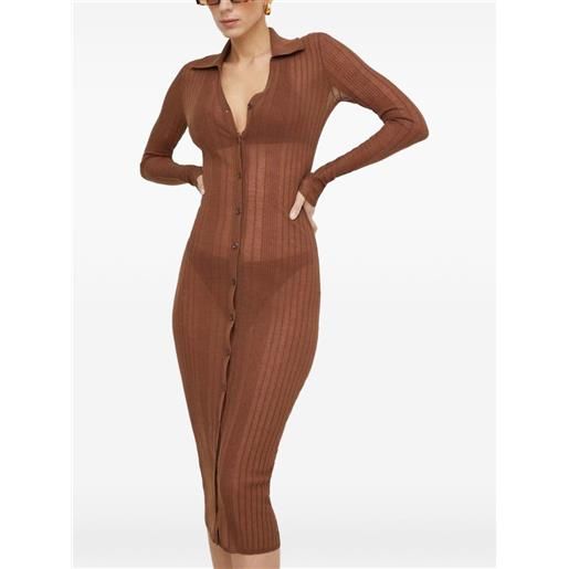 PINKO abito midi a coste - marrone