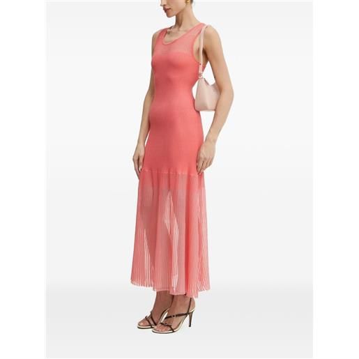 PINKO abito midi a coste - rosa