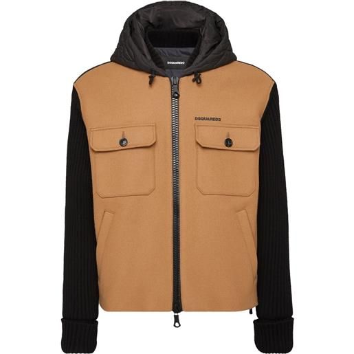 DSQUARED2 giacca trapuntata con cappuccio - marrone